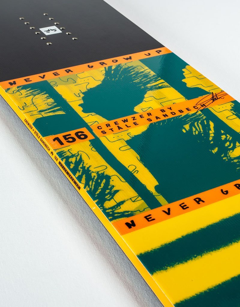 Rome snowboards Stale Sandbech Crewzer snowboard center graphic