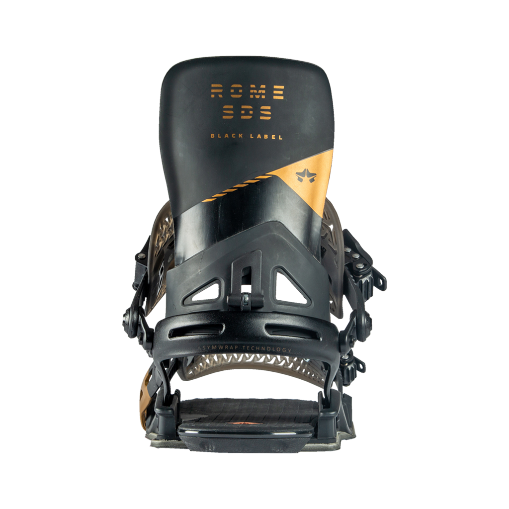 Rome Black Label snowboard bindings highback view by rome snowboards
