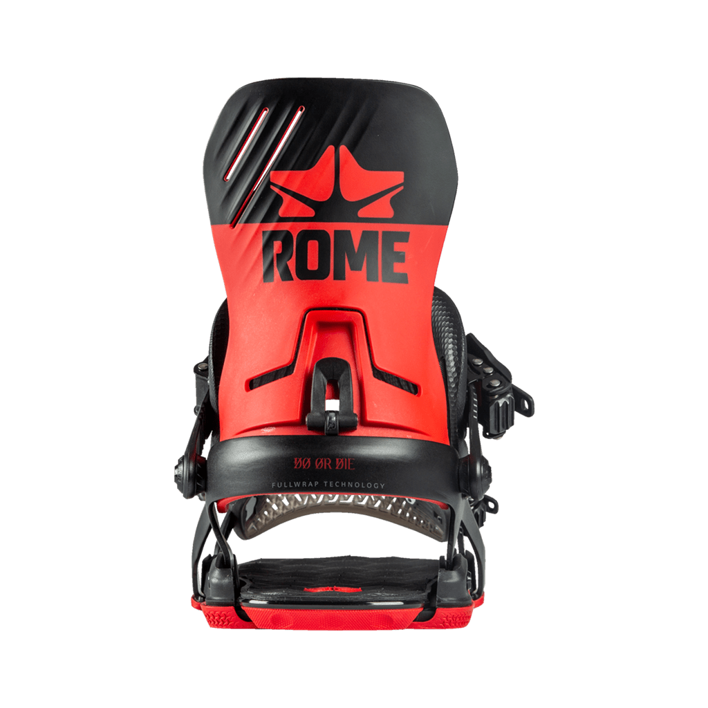 Rome dod red snowboard bindings highback view