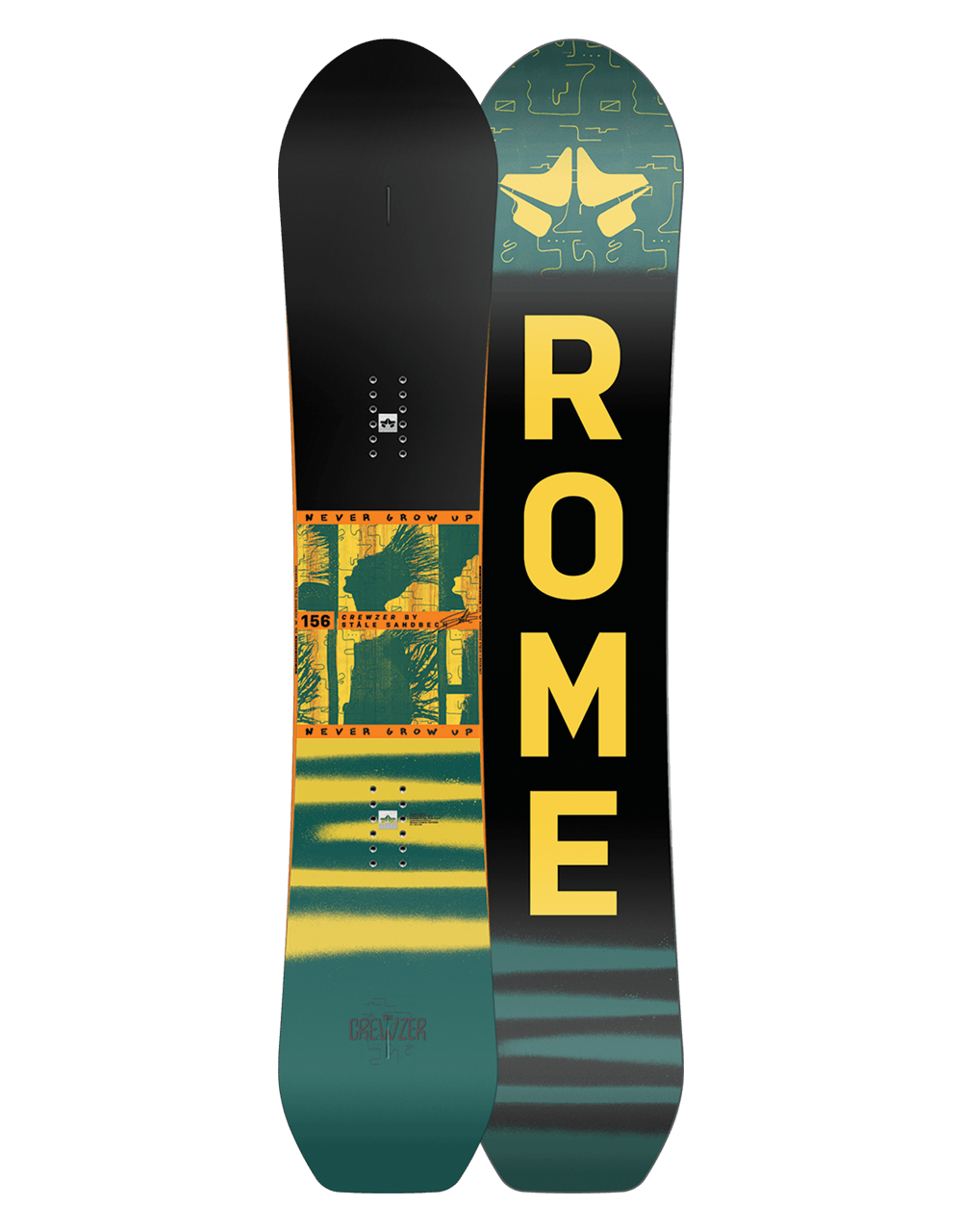 Rome snowboards Stale Sandbech Crewzer snowboard 2020 - 2021 designed by Stale Sandbech