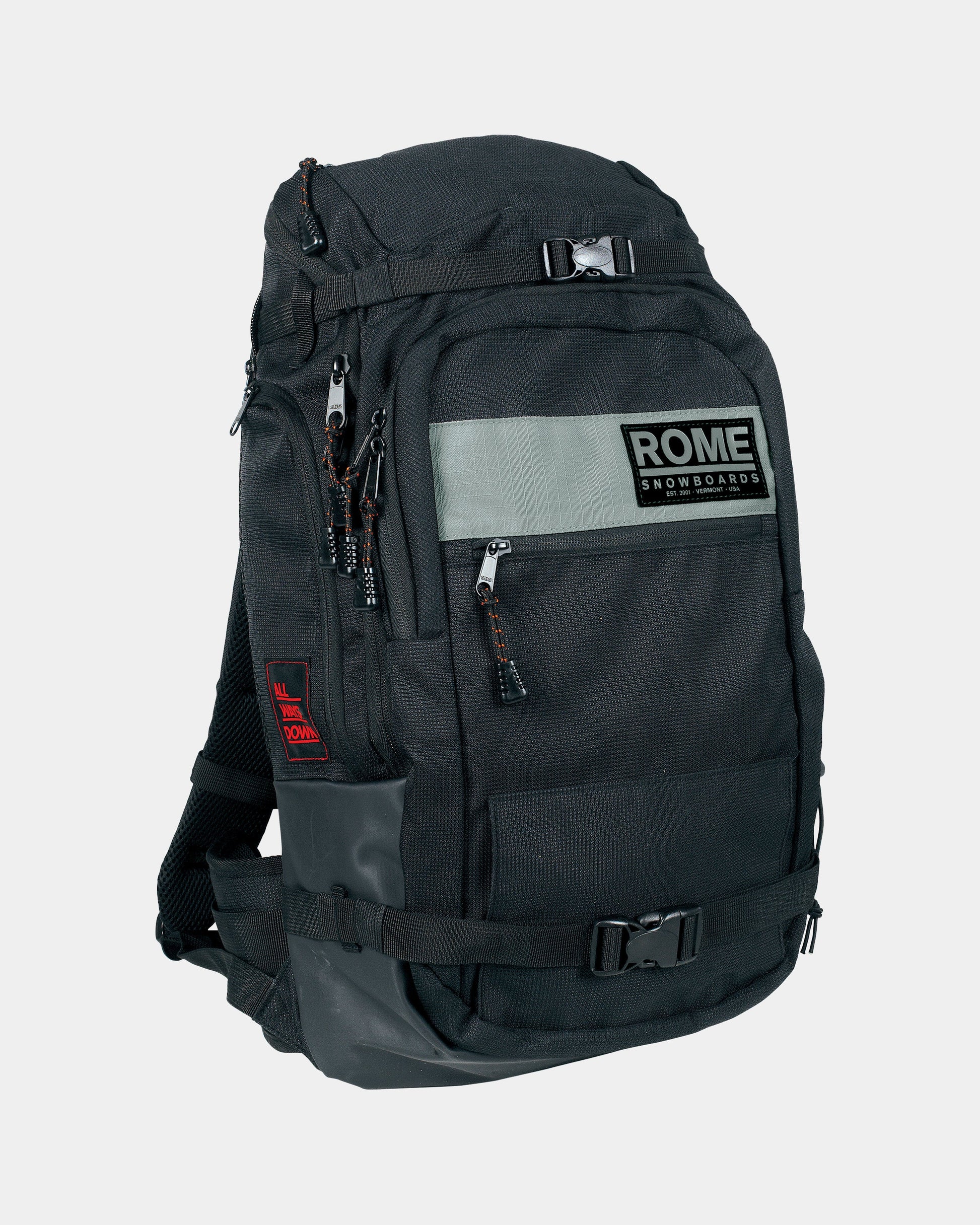 Waterproof backpack in black. Honcho 2025 | Rome Snowboards™ 2025.