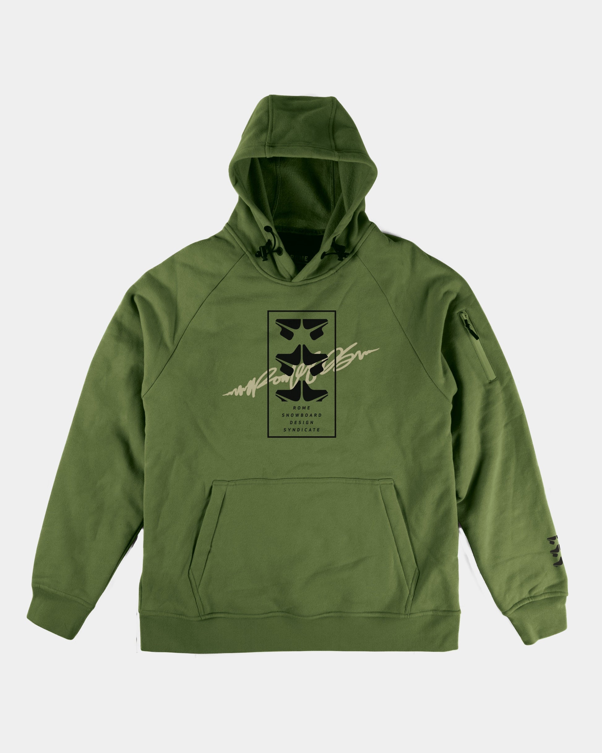 mens rome snowboard apparel Agent Men's 2025/2026 Rome EU Unisex Reflective logo and piping Side entry zipper Zippered pockets Sleeve pass pockets Breathable 2L Riding Hoodie 2024 | Green