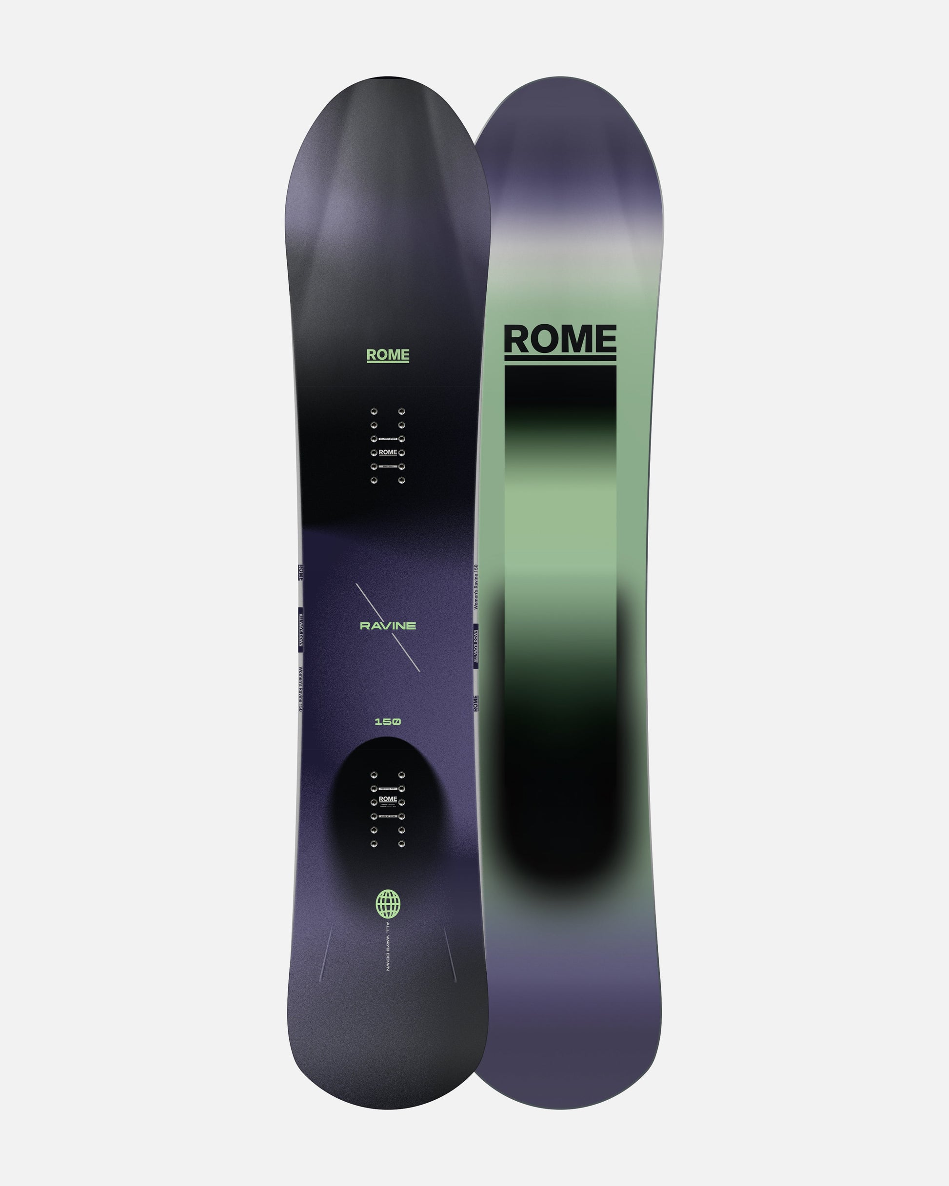 guiness snowboard ride directional Rome Women's Ravine Snowboard 2026 144