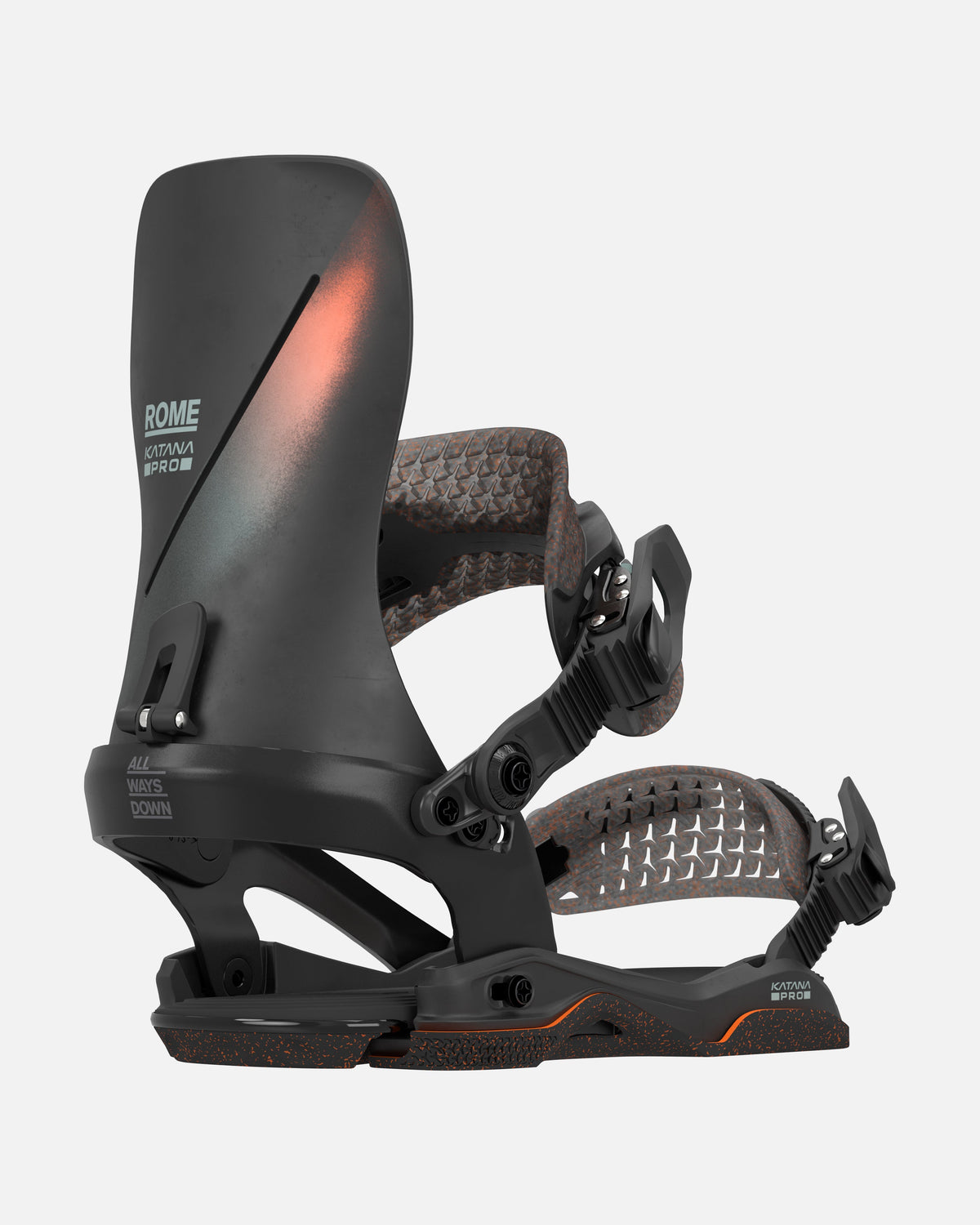 bindings for rome snowboard Katana AW Pro Men's 2025/2026 S / BLACK/SLATE callout:AntiTheftBags Solid glass fiber reinforced Size:179 The Shift high back
