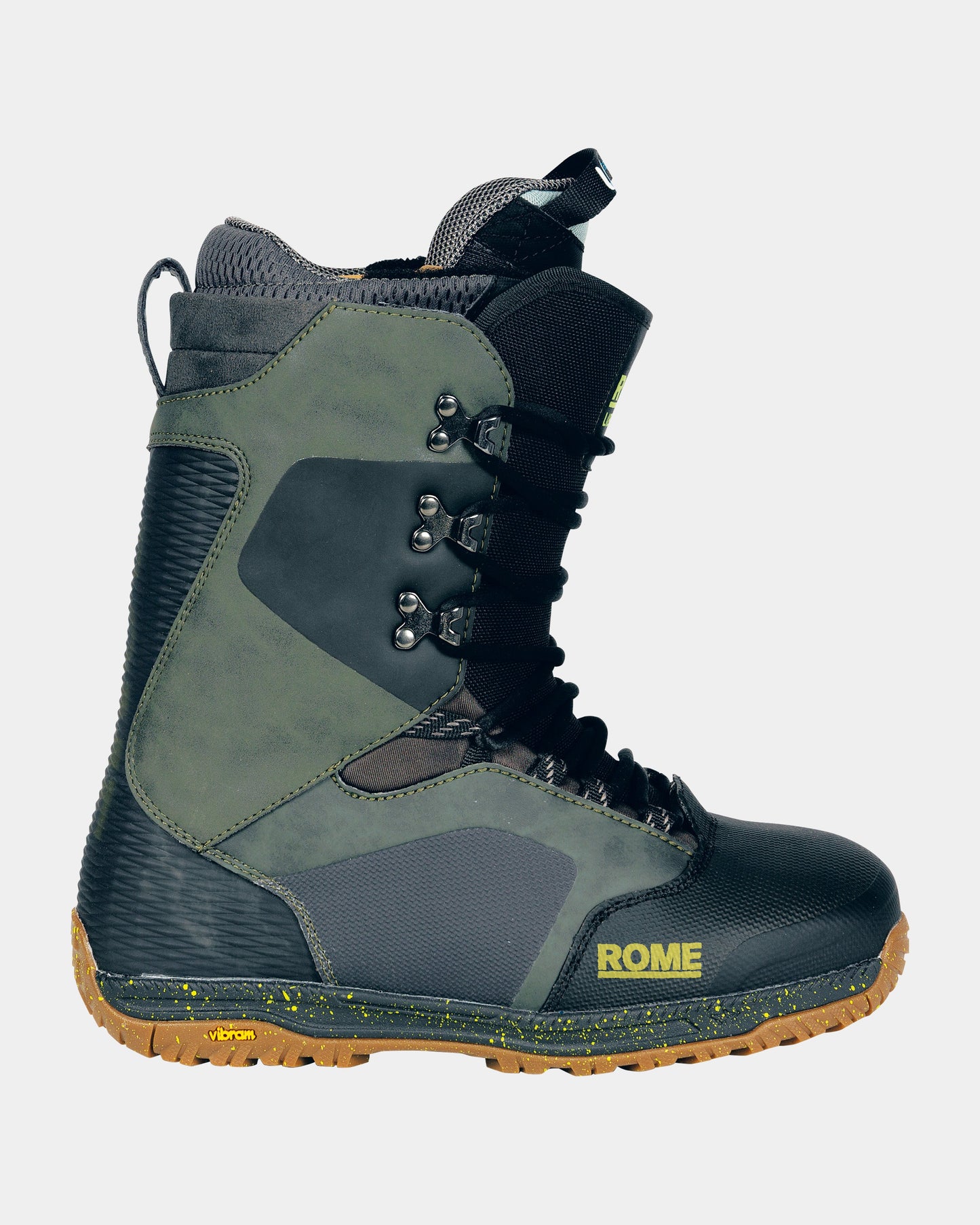 features-bg-black/olive Libertine Lace 2025 | Rome Snowboards™ snowboard boots for sale men