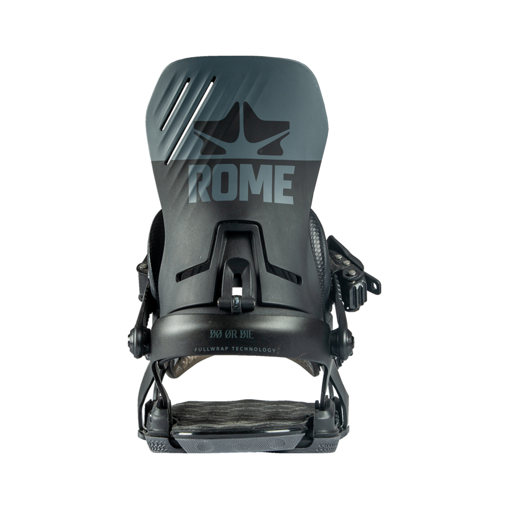 Rome dod black snowboard bindings highback view