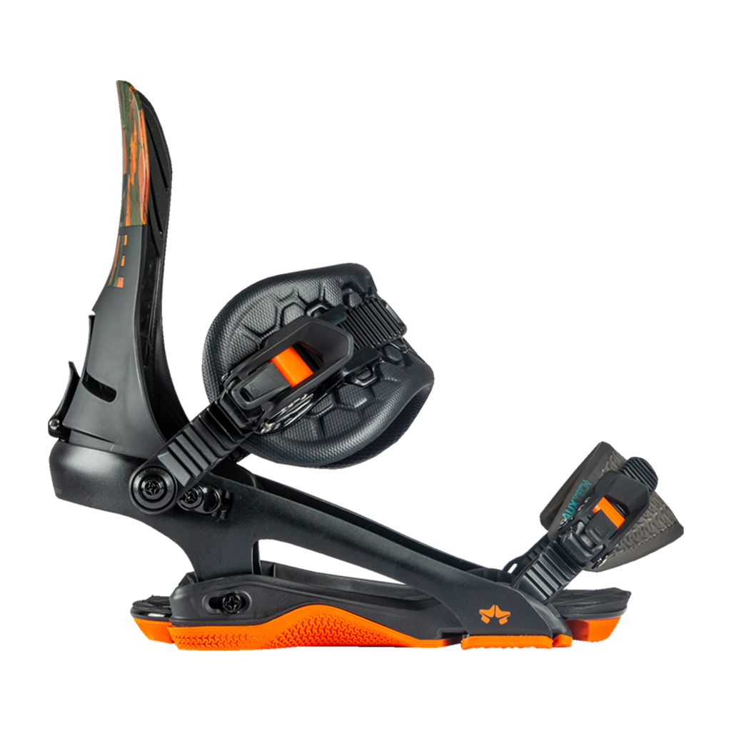 Rome dod camo snowboard bindings side view