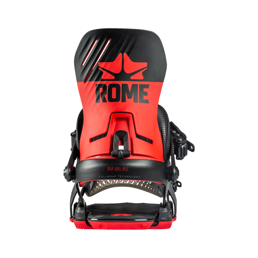 Rome dod red snowboard bindings highback view