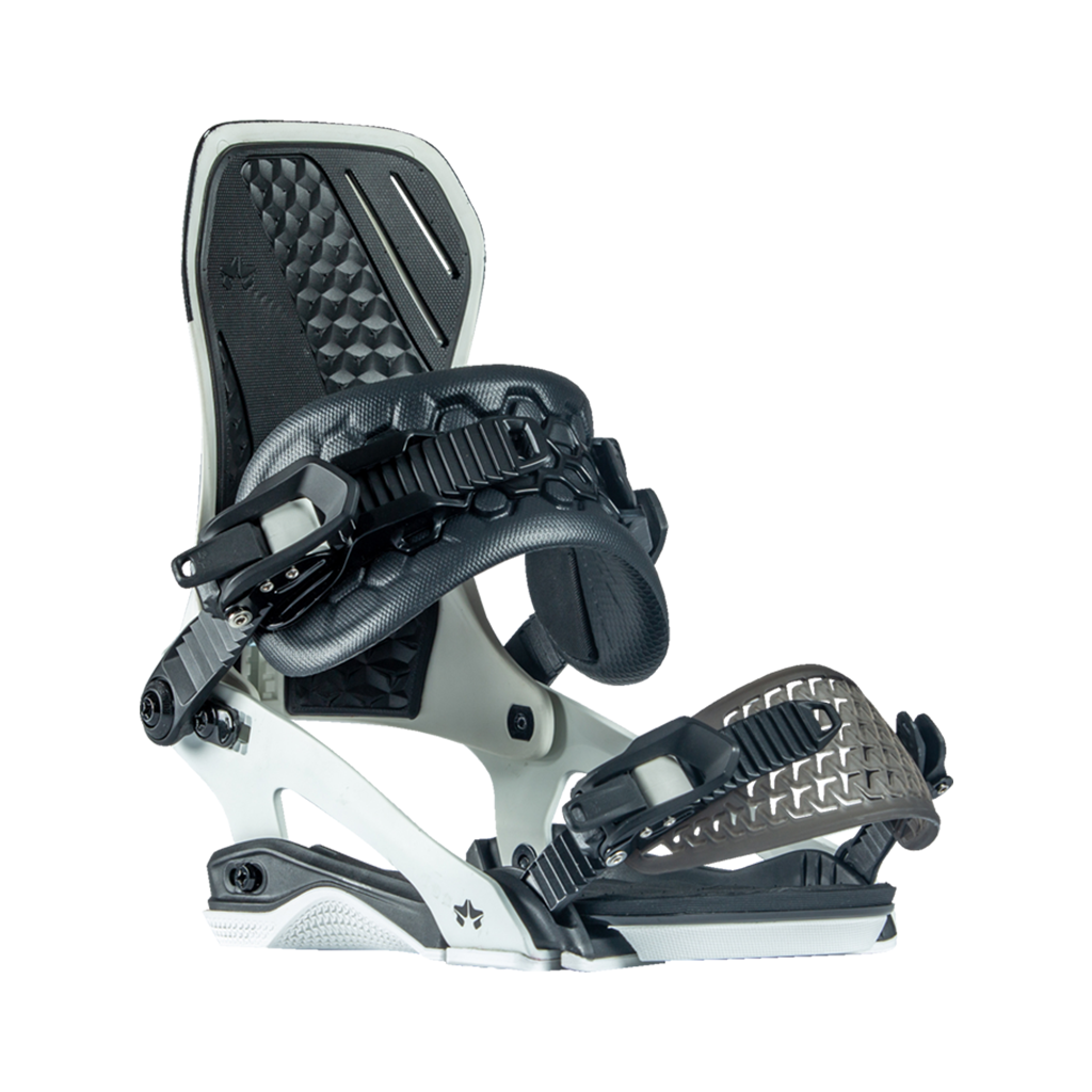 Rome dod snowboard bindings, white front.