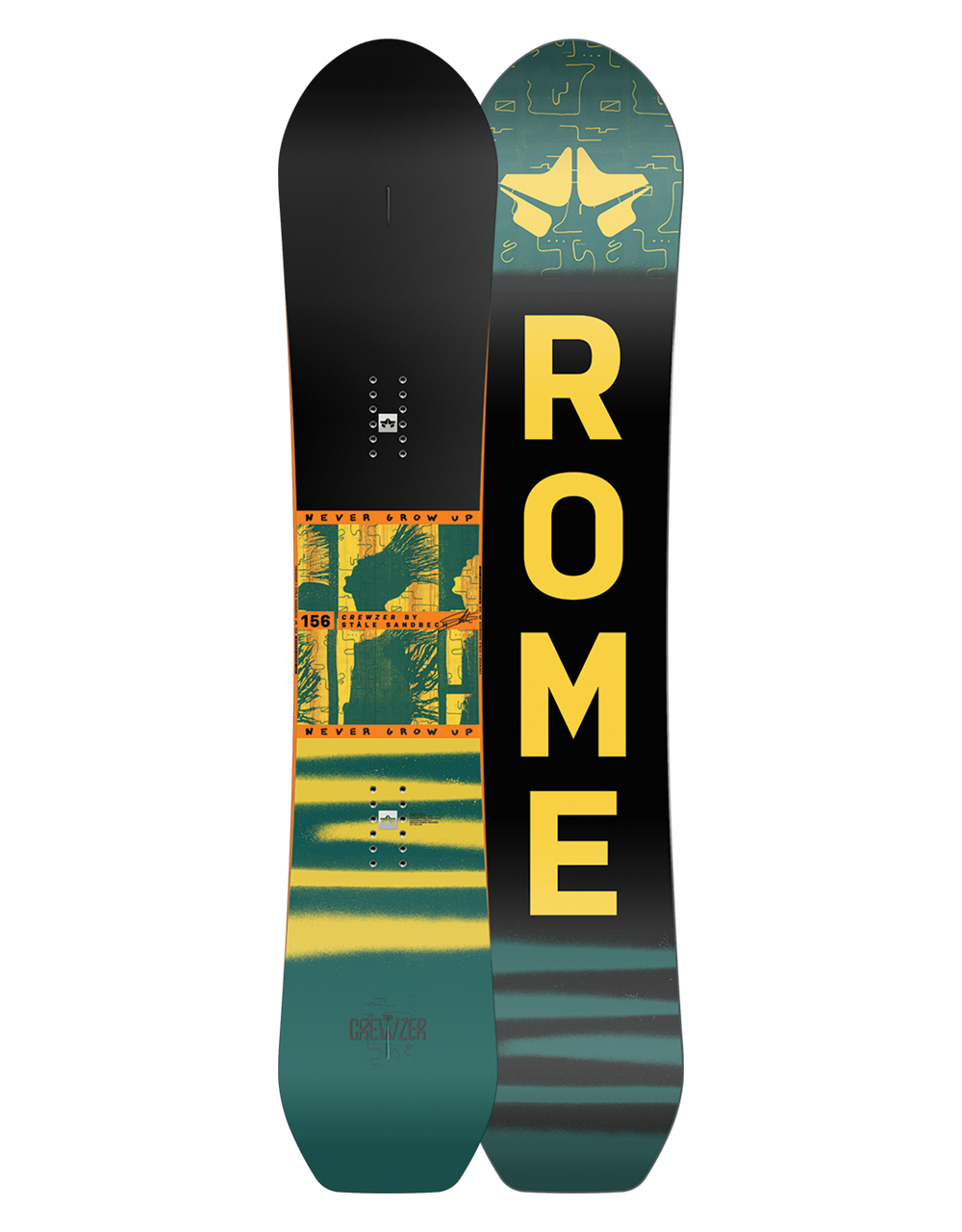 Rome snowboards Stale Sandbech Crewzer snowboard 2020 - 2021 designed by Stale Sandbech