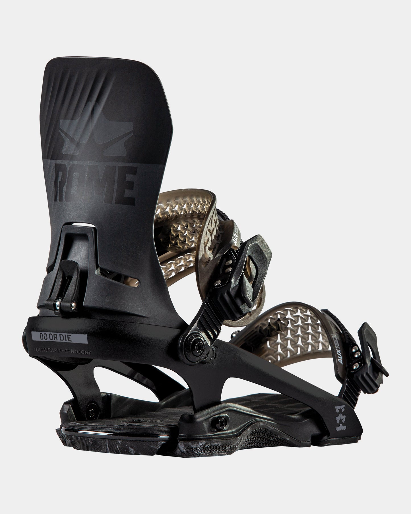 Rome dod 2023 mens snowboard bindings product photo from the front cover shot in the studio color black