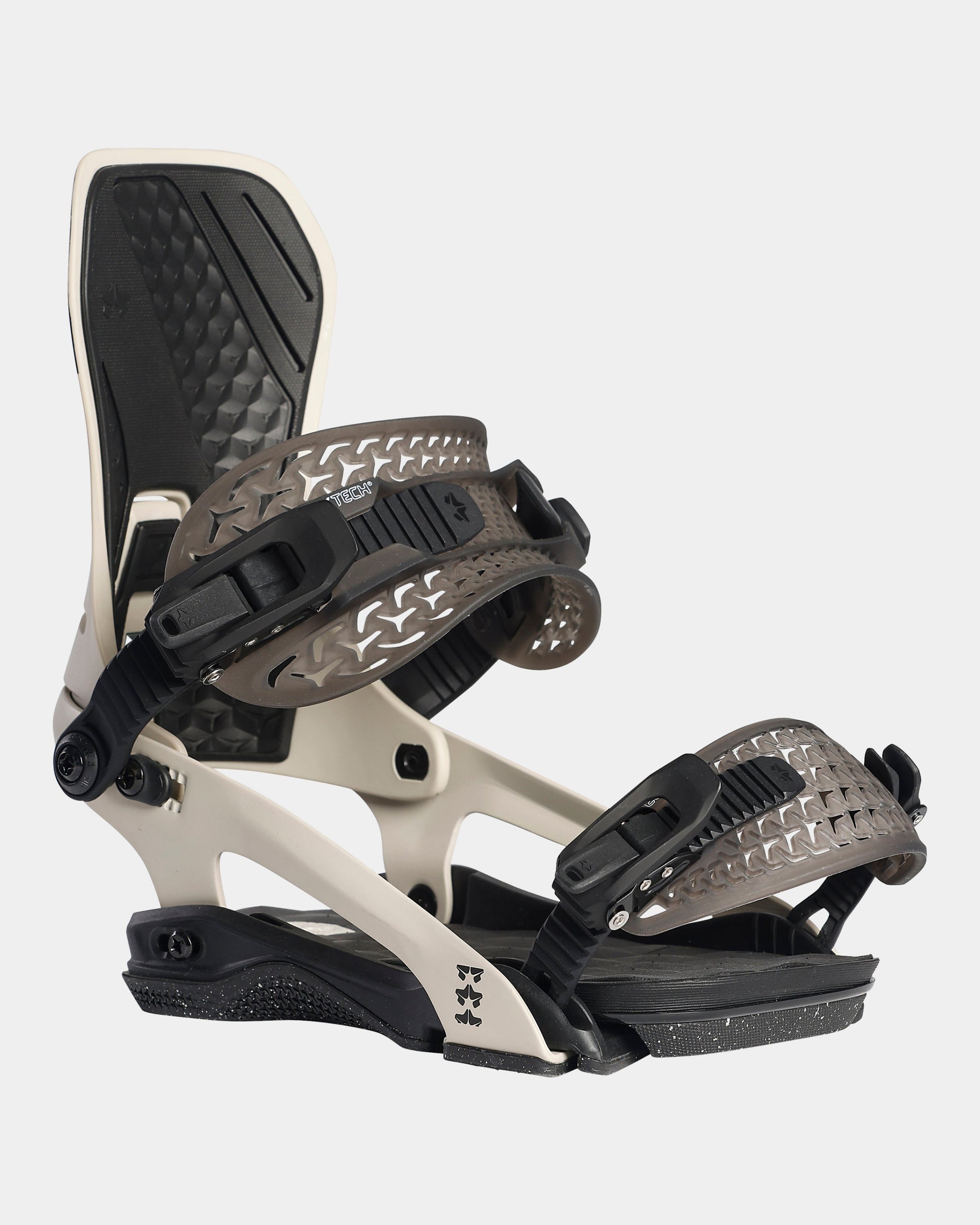 Rome dod bindings 2022 mens snowboard bindings product photo from the side cover shot in the studio color bone white