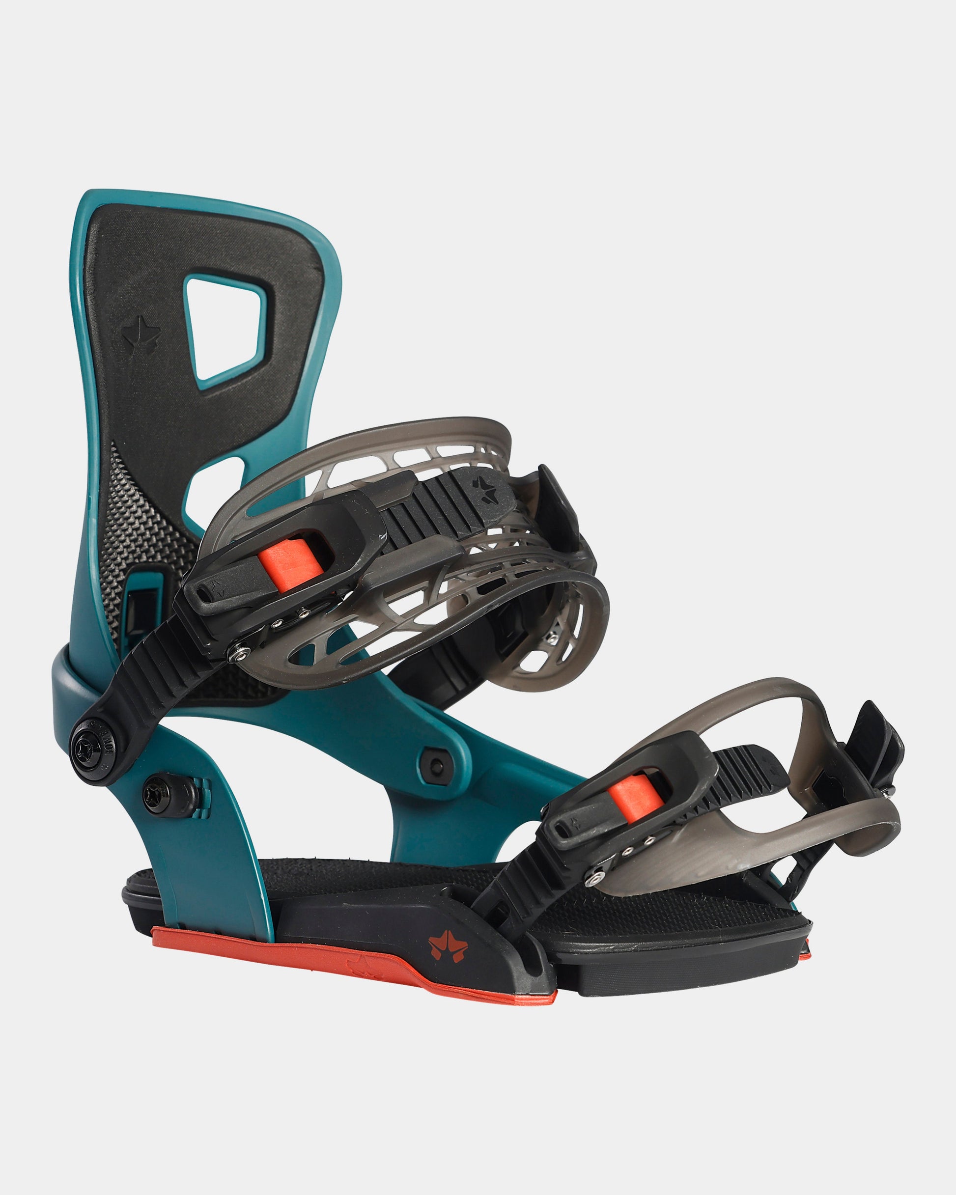 Rome Flare bindings 2023 womens snowboard bindings product photo from the side cover shot in the studio color berry