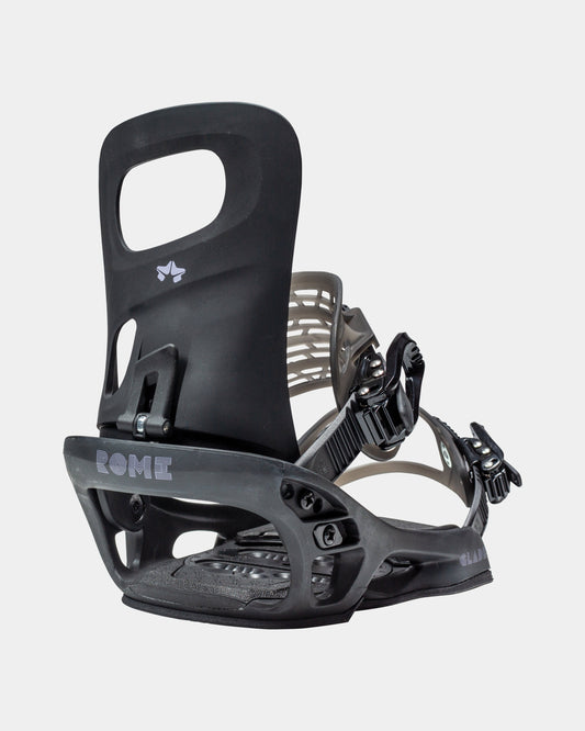 Rome Glade 2023 womens snowboard bindings product photo from the front cover shot in the studio
